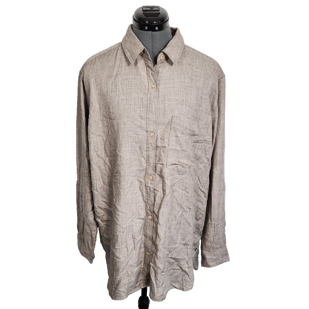 Mountain Hardwear Womens XL Gray Long Sleeve Button Down Shirt‎ Pocket Casual